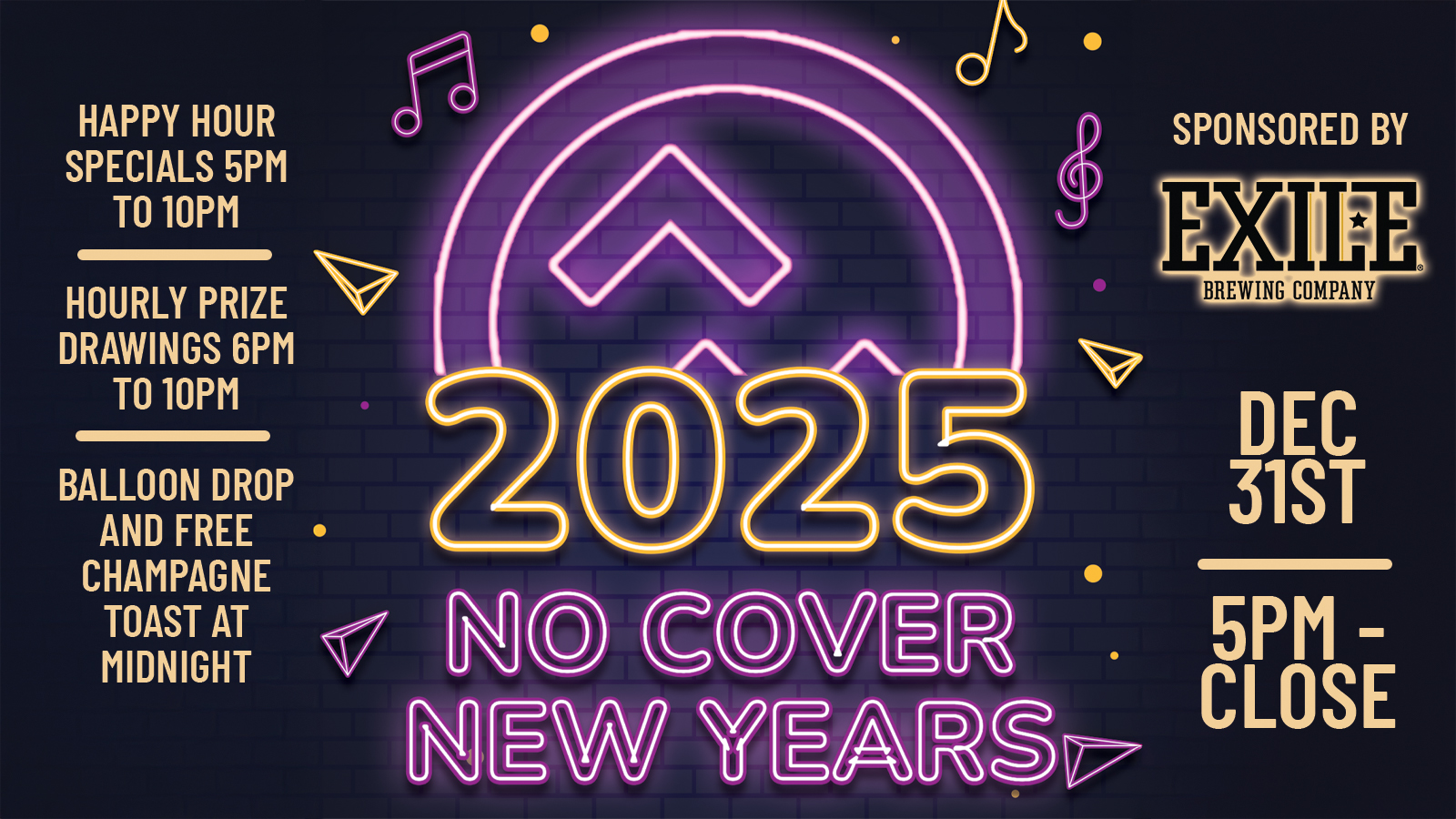 No Cover New Years Eve Party