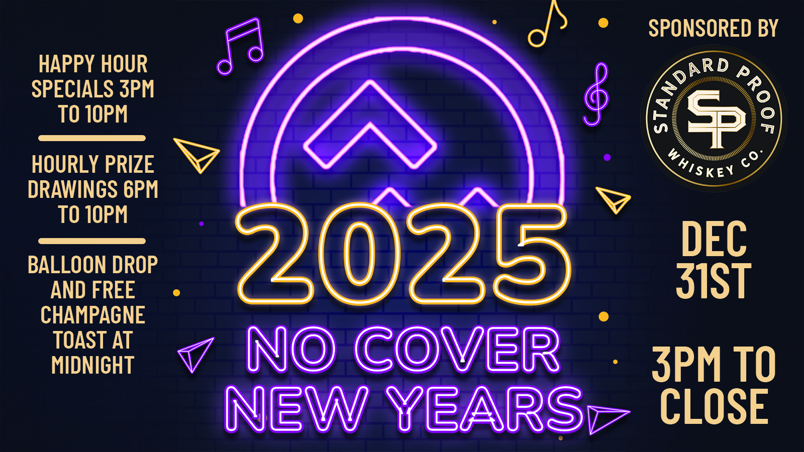 No Cover New Year’s Eve Party