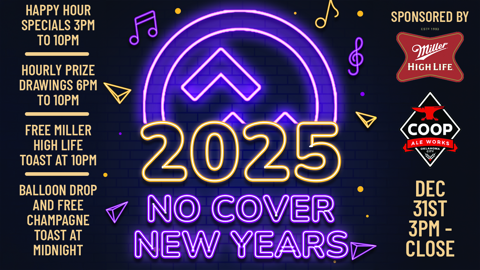 No Cover New Years Eve Party